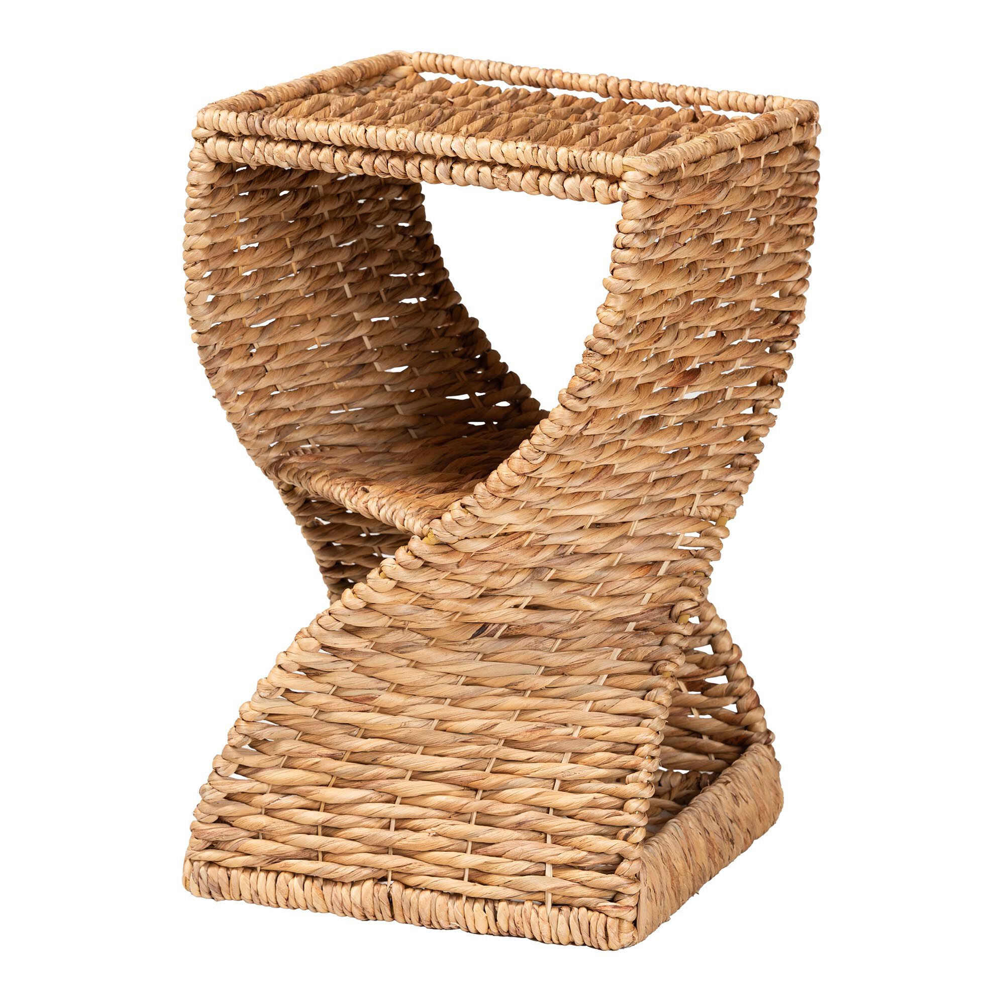 Pelleas Modern Bohemian Natural Brown Seagrass and Wood End Table, NATURAL BROWN, alternate image number 2
