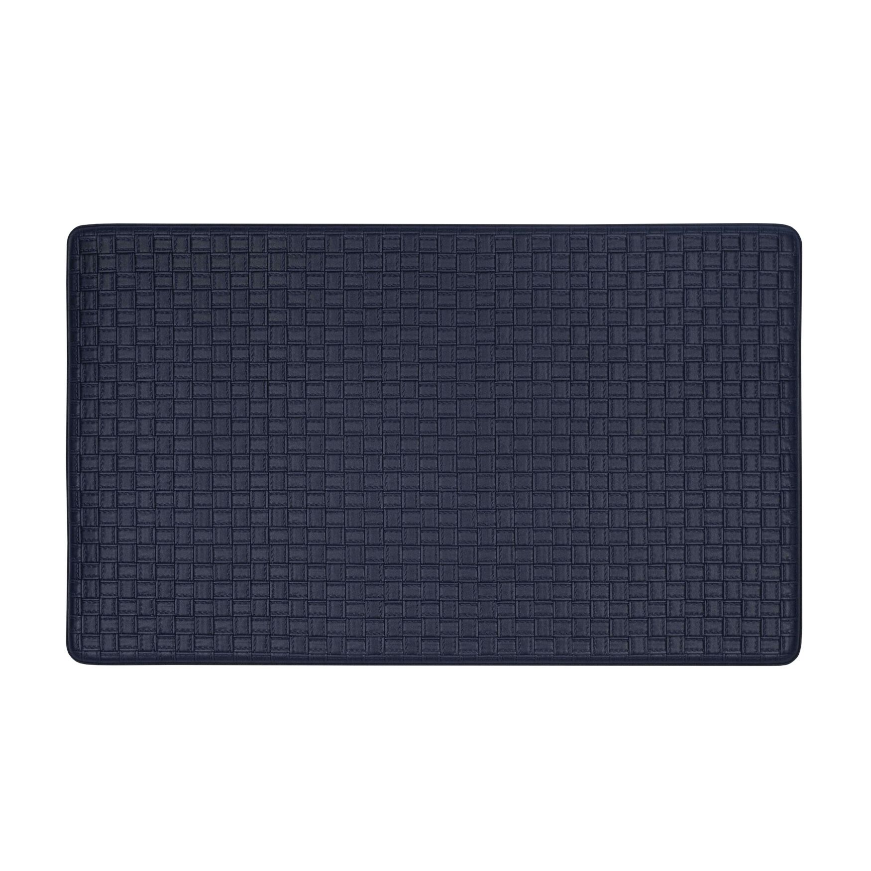 Woven Embossed Faux Leather Anti Fatigue Mat, NAVY, hi-res image number 0