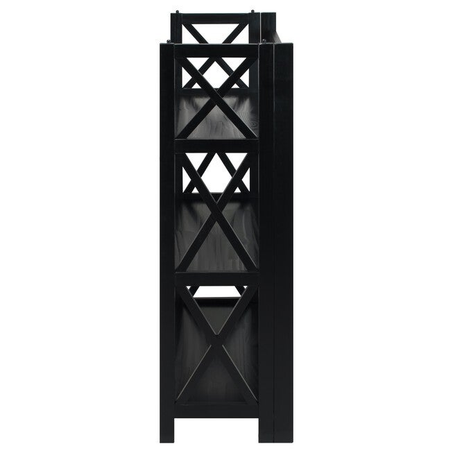 Montego 3-Shelf Folding Bookcase -Black, , on-hover image number null