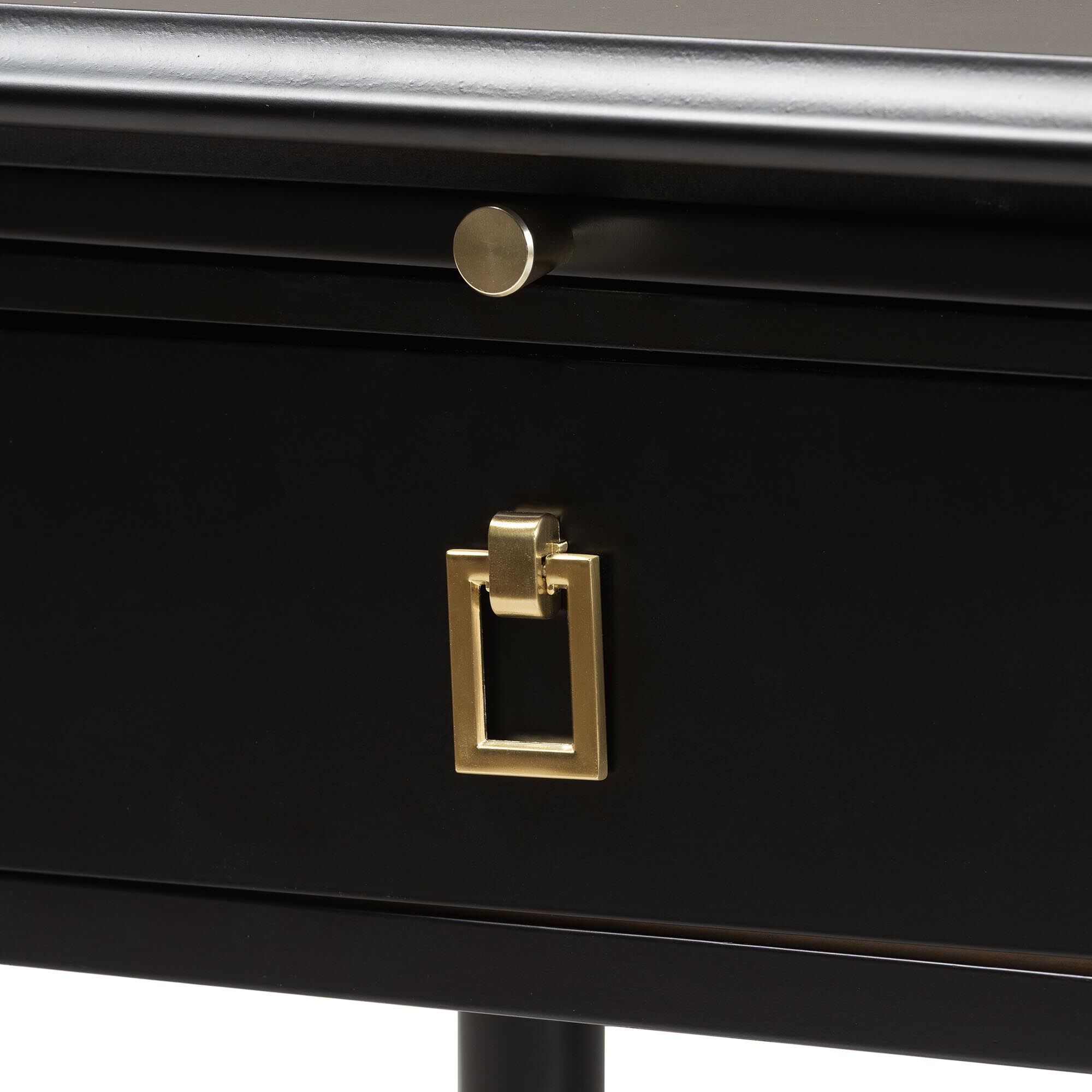 Close-up showing drawer pull hardware