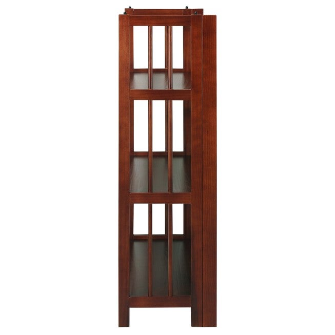3-Shelf Folding Bookcase 14 inches Wide-Walnut, , on-hover image number 1