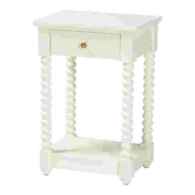 Close-up of nightstand base and legs