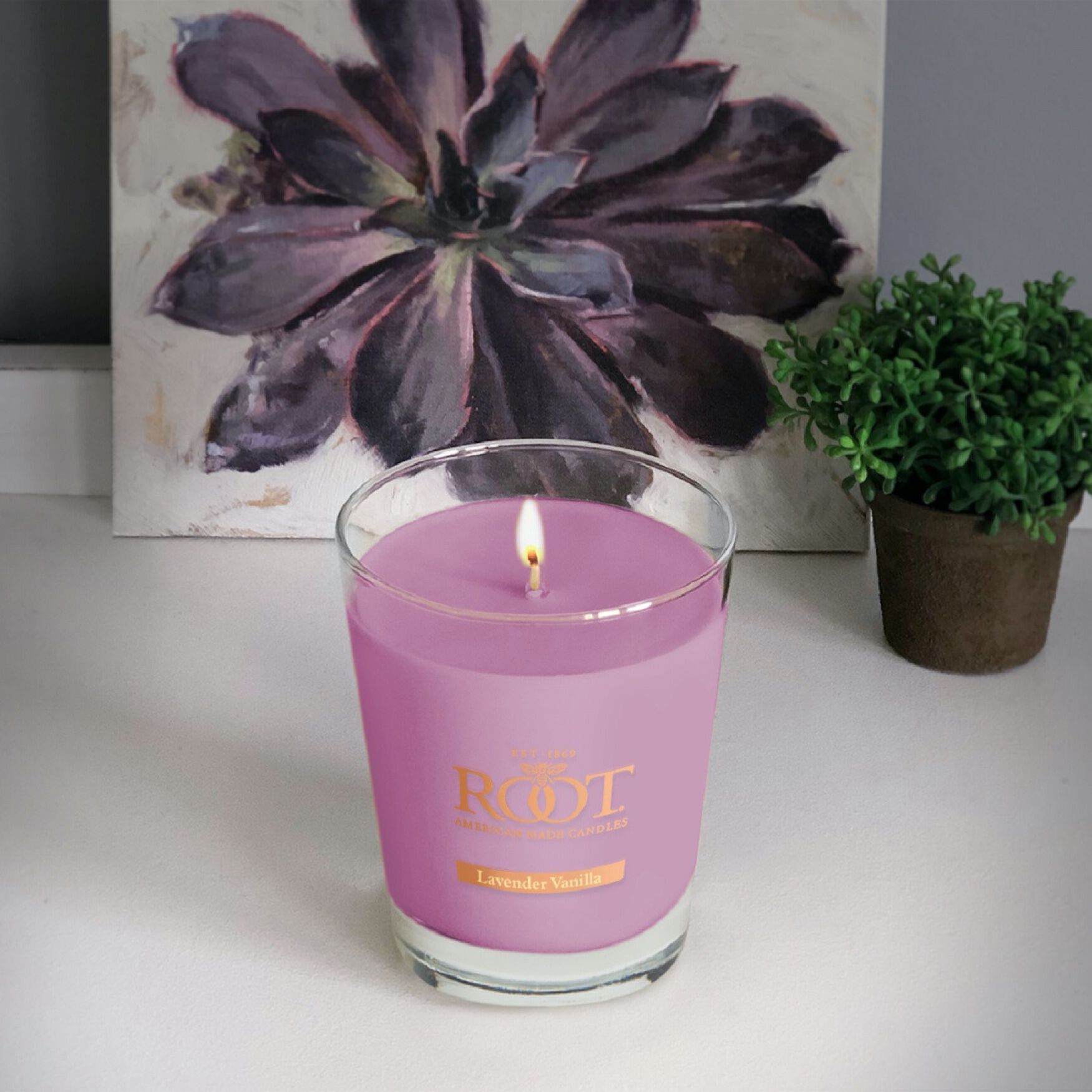 Large Veriglass Lavender Vanilla Jar Candle, , on-hover image number 1