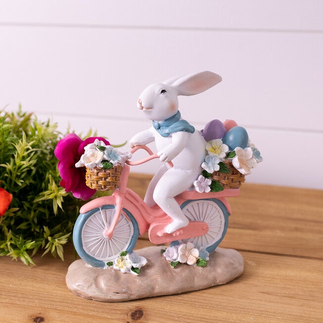 Easter Bunny On Bike Figurine (Set Of 2), , on-hover image number 1