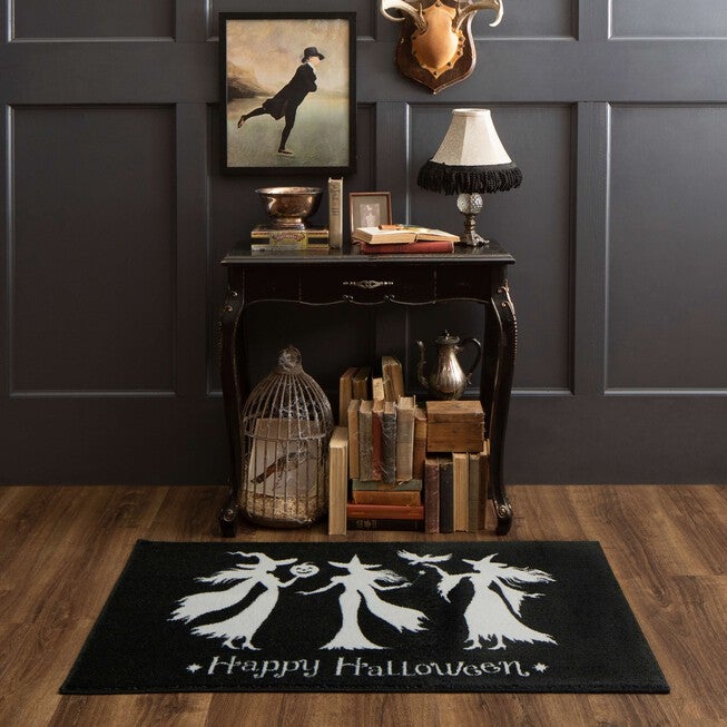Witch Trio Black Kitchen Rug, , alternate image number null