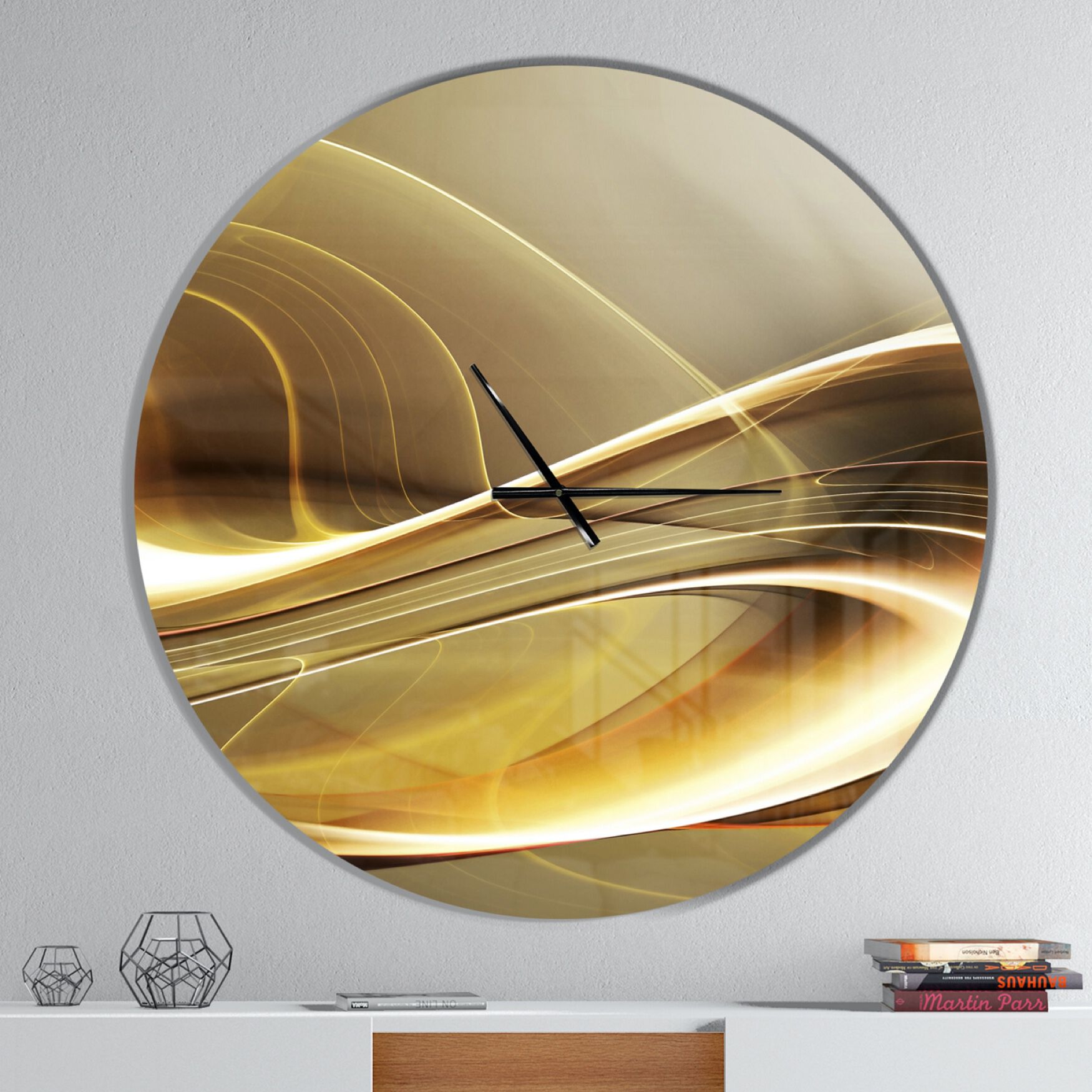 Elegant Modern Sofa Modern Wall Clock, GOLD, hi-res image number 0