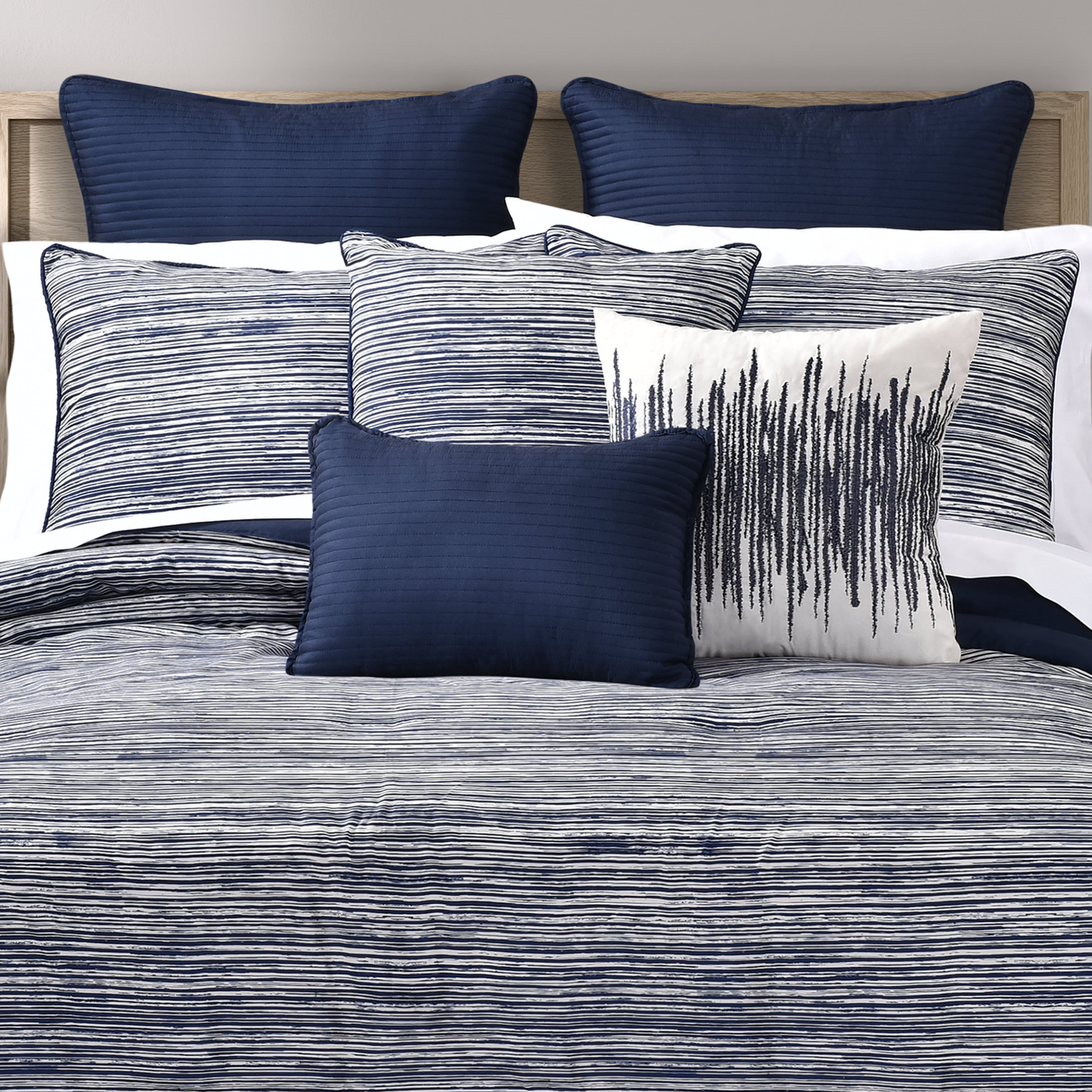 Dalton 3 Piece Comforter Set, NAVY, alternate image number 2