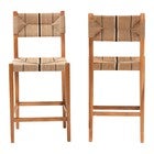 Bohemian paper-loom bar stool set small view from front
