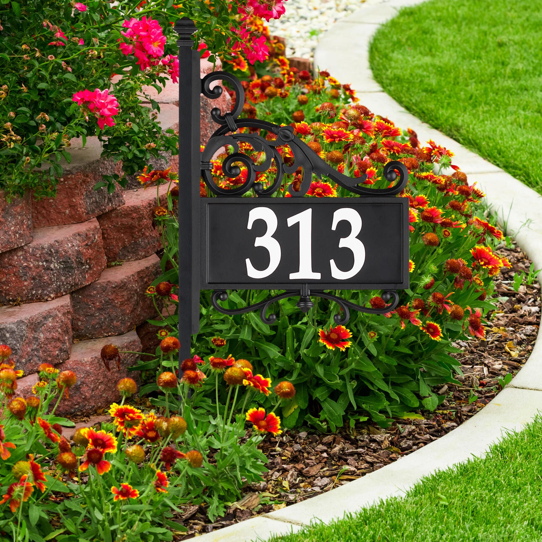 Nite Bright Acanthus Reflective Address Post Sign, , alternate image number 7