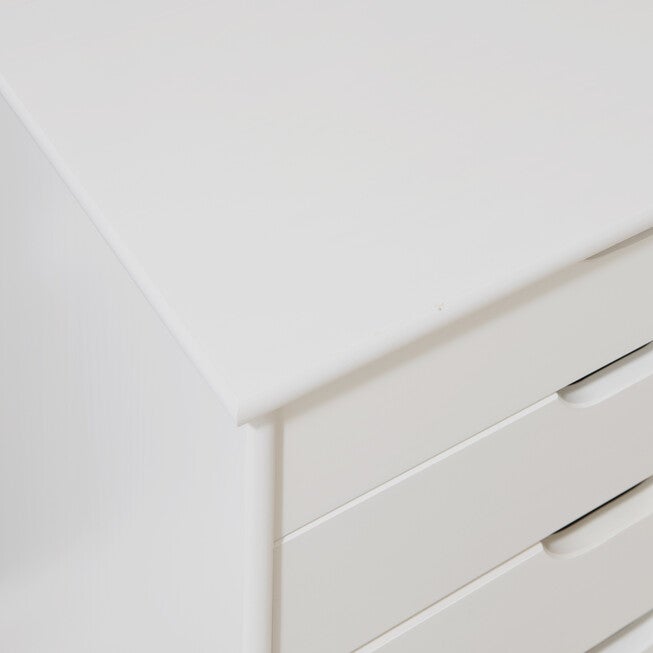 Cary Six Drawer Wide Roll Cart White Wash, , alternate image number null