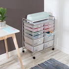 12-Drawer Rolling Craft Storage Cart, CHROME, hi-res image number null