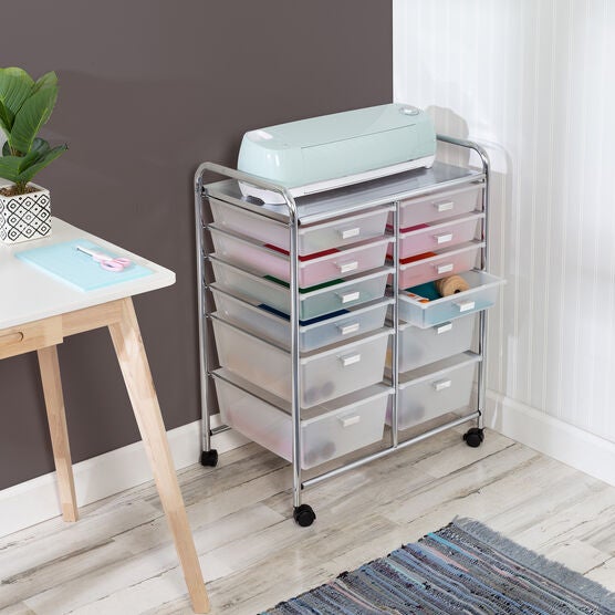 12-Drawer Rolling Craft Storage Cart, CHROME, hi-res image number null