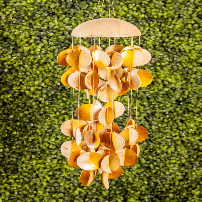 Gold Coconut Shells Coastal Windchime, , alternate image number null