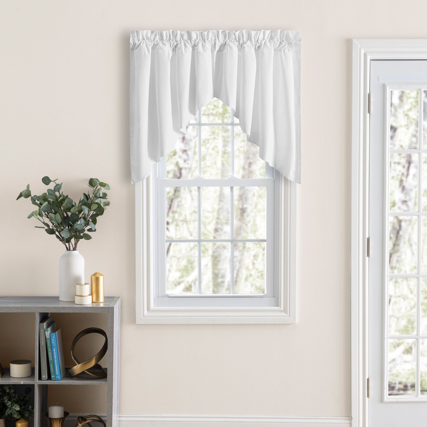 Classic Tailored Curtain Lined Swag, WHITE, hi-res image number 0