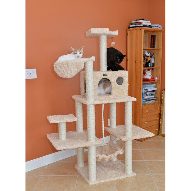 Mult-Level Real Wood Cat Tree Hammock Bed, Climbing Center, , alternate image number null