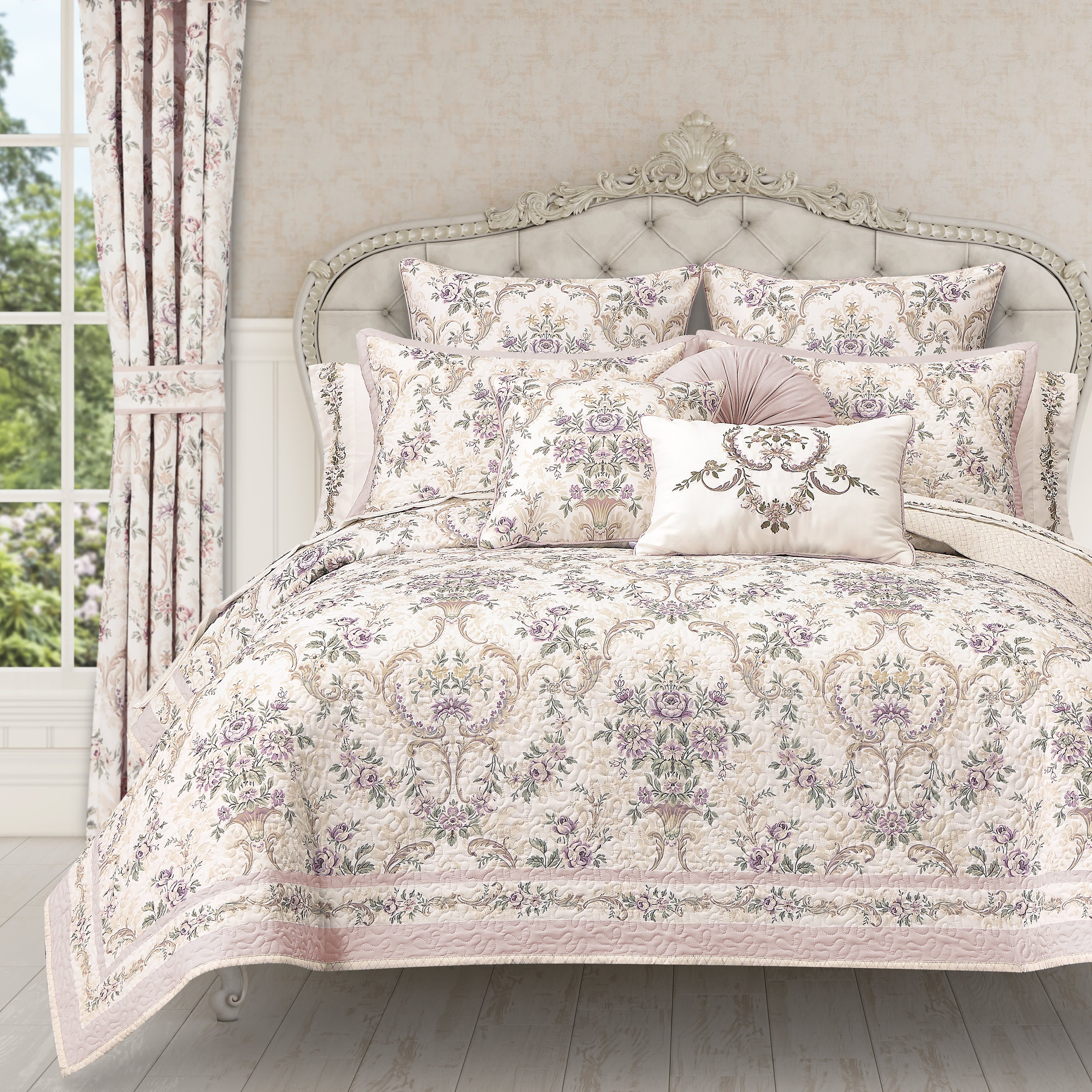 Avant Garden Full/Queen Quilt, BLUSH, hi-res image number 0