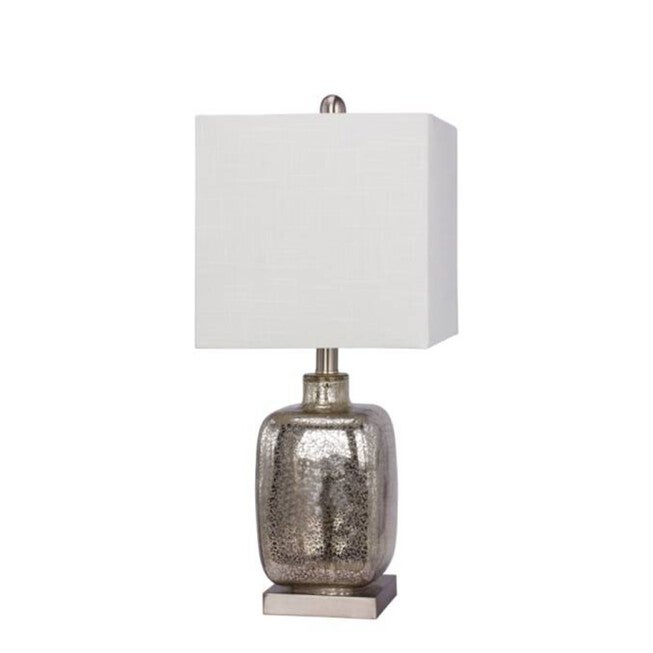 22 inches Brushed Steel Glass & Metal Table Lamp, , on-hover image number 1