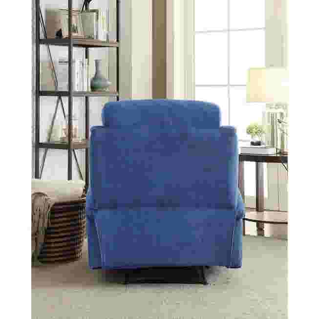 Blue recliner from front-right angle