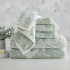 6-Piece Damask Towel Set, SEAGLASS, hi-res image number null