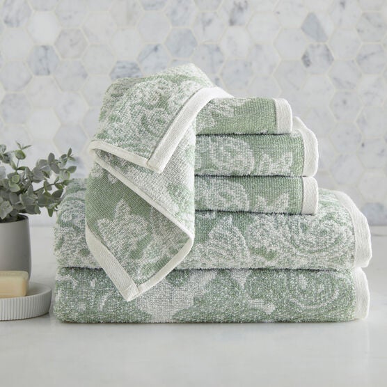 6-Piece Damask Towel Set, 