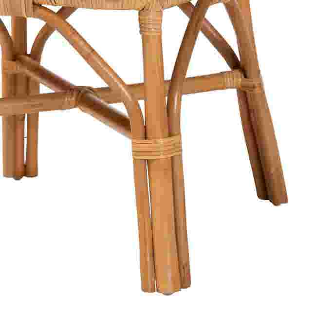 Close-up of chair leg and bottom foot with woven support