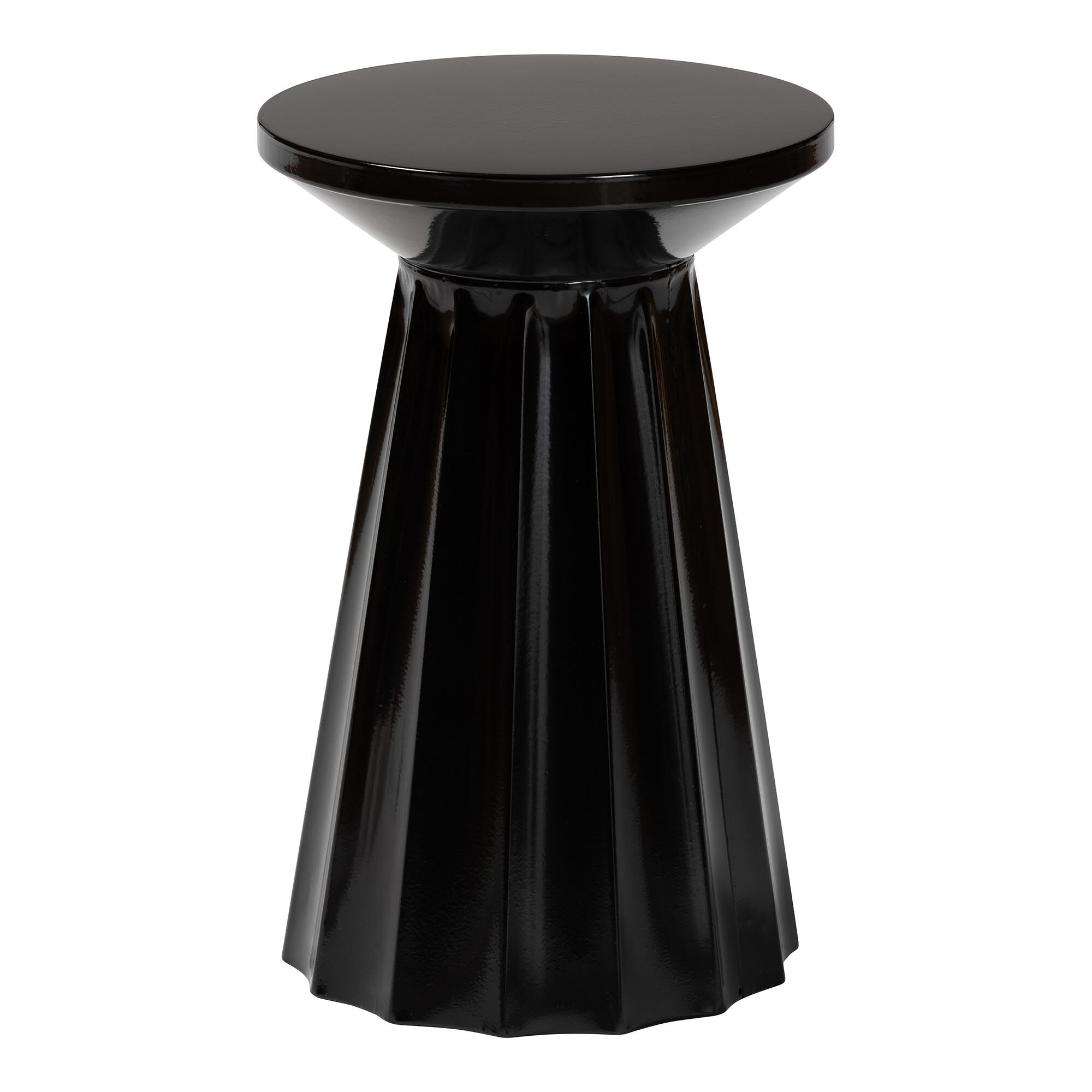 Ulmer Metal Scalloped Side Table, Black, BLACK, alternate image number 1