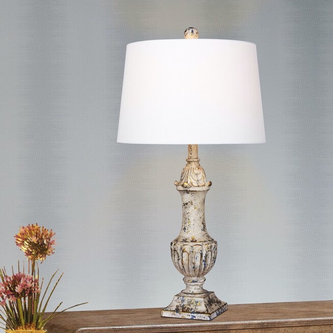 29.5 inches Antique Ivory Resin Table Lamp, ANTIQUE IVORY, hi-res image number 0