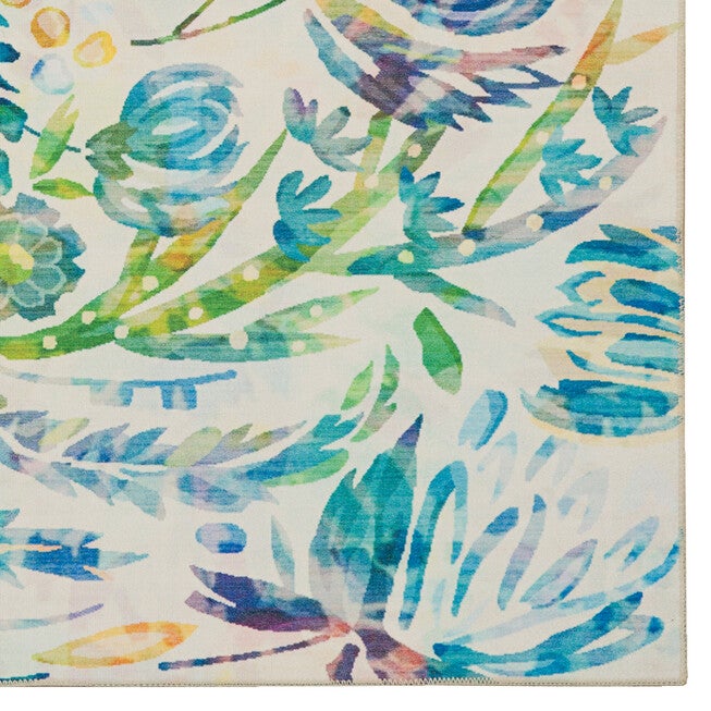 Washable Ellis Ivory/Blue Rug, , alternate image number null