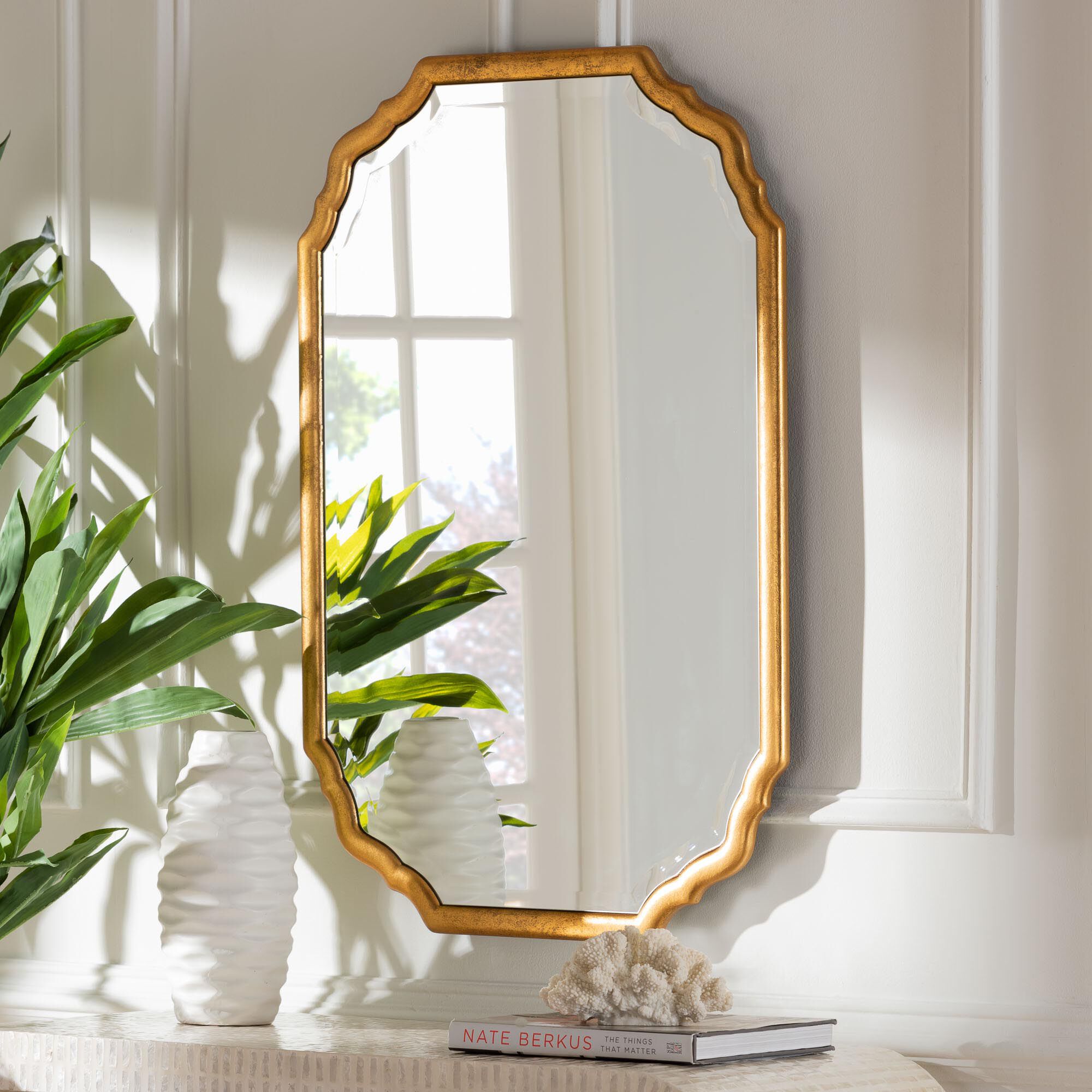 Pacino Antique Goldleaf Accent Wall Mirror, GOLDEN, alternate image number 4