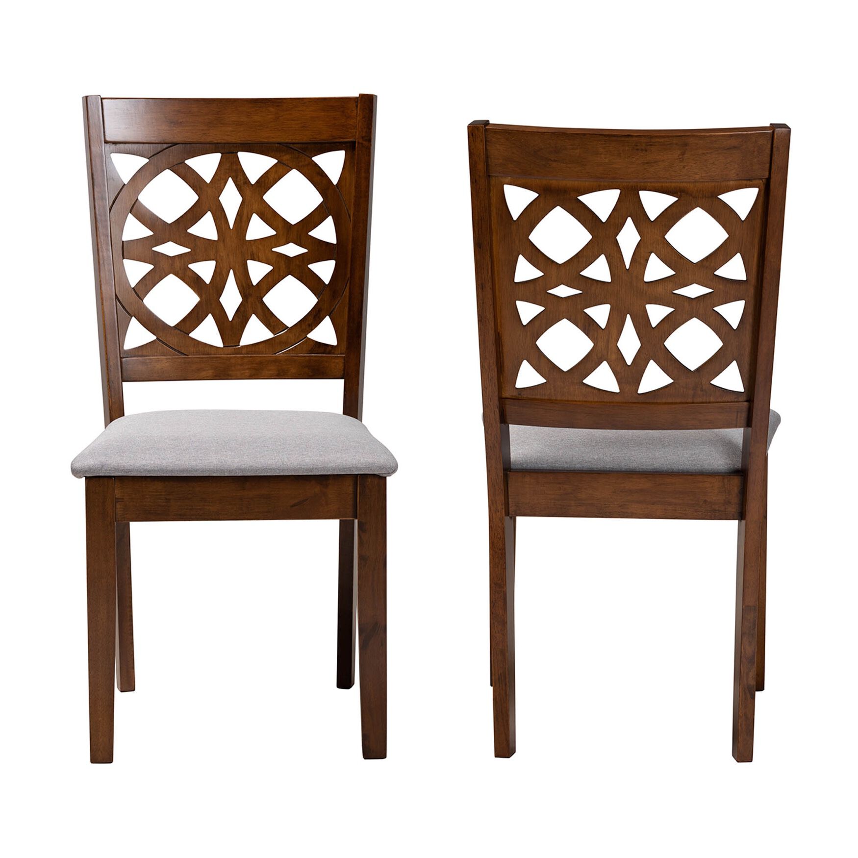 Abigail Modern Grey Fabric and Walnut Brown Finished Wood 2-Piece Dining Chair Set, , alternate image number 21