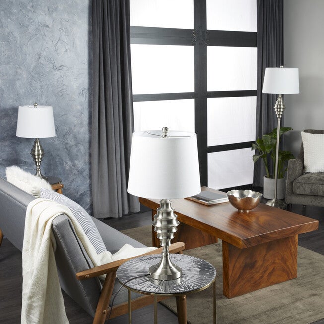 Set Of 3 Silver Coastal Table Lamp, , alternate image number 13