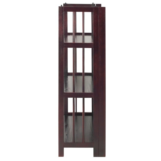 3-Shelf Folding Stackable Bookcase 27.5 inches Wide-Espresso, , on-hover image number 1