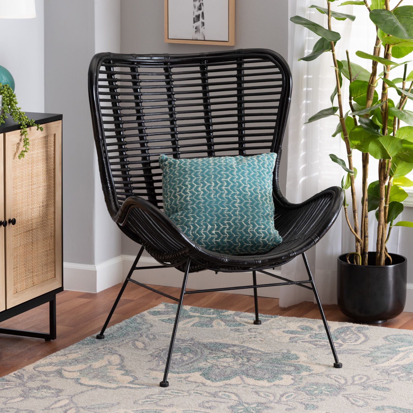 Colorado Modern Bohemian Rattan Accent Chair, , alternate image number 5