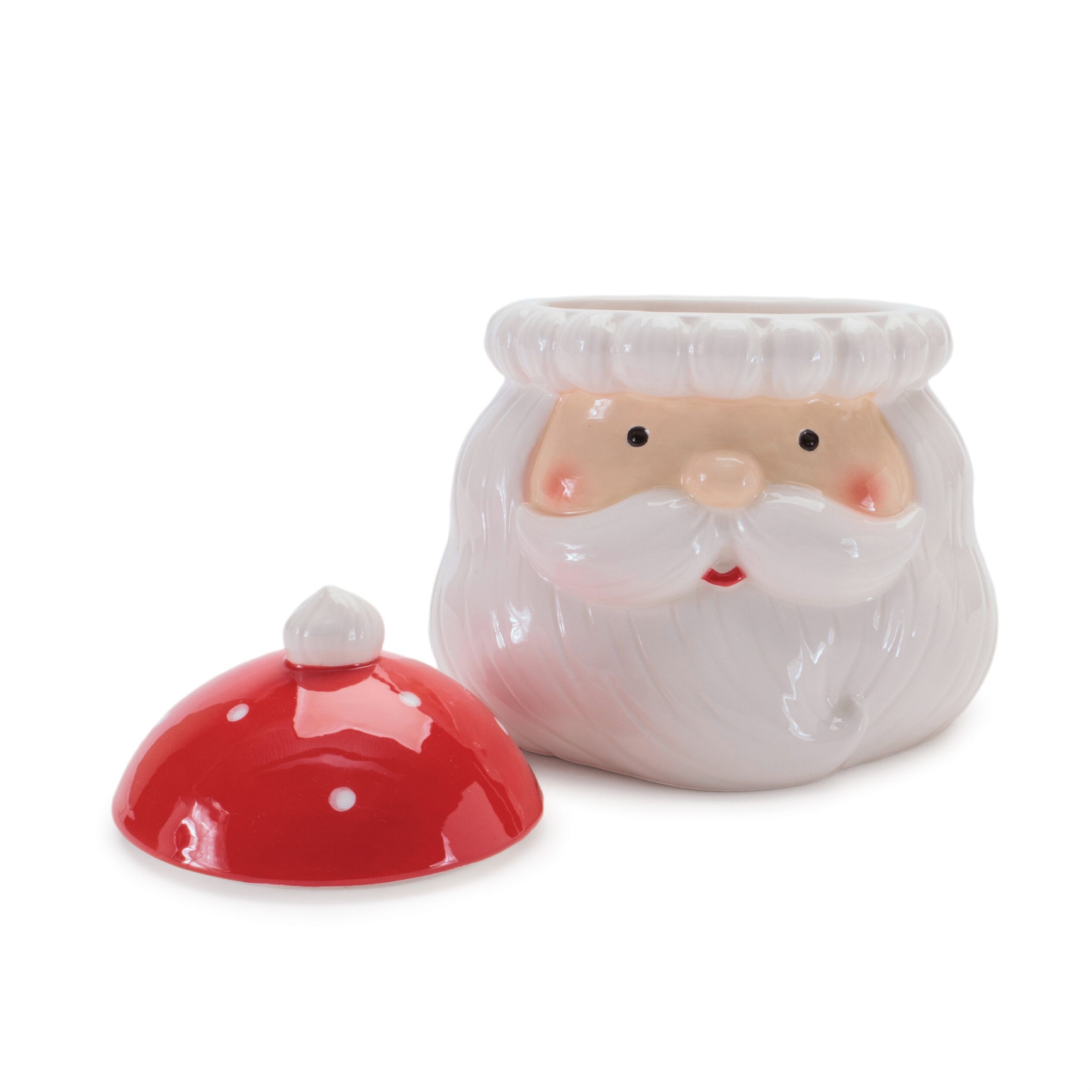 Ceramic Holiday Canister (Set of 2), WHITE RED, alternate image number 6