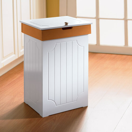Country Kitchen Trash Can, WHITE HONEY