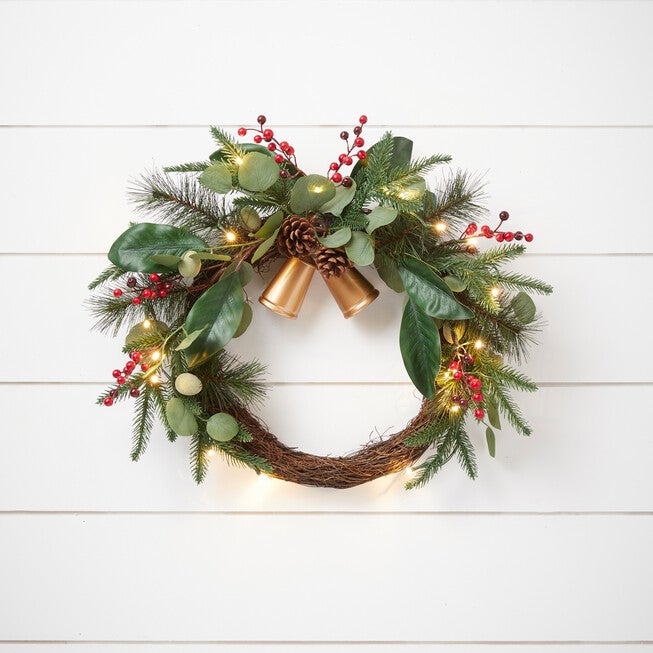 18 inches Pre-Lit Meri Wreath, MULTI, hi-res image number null