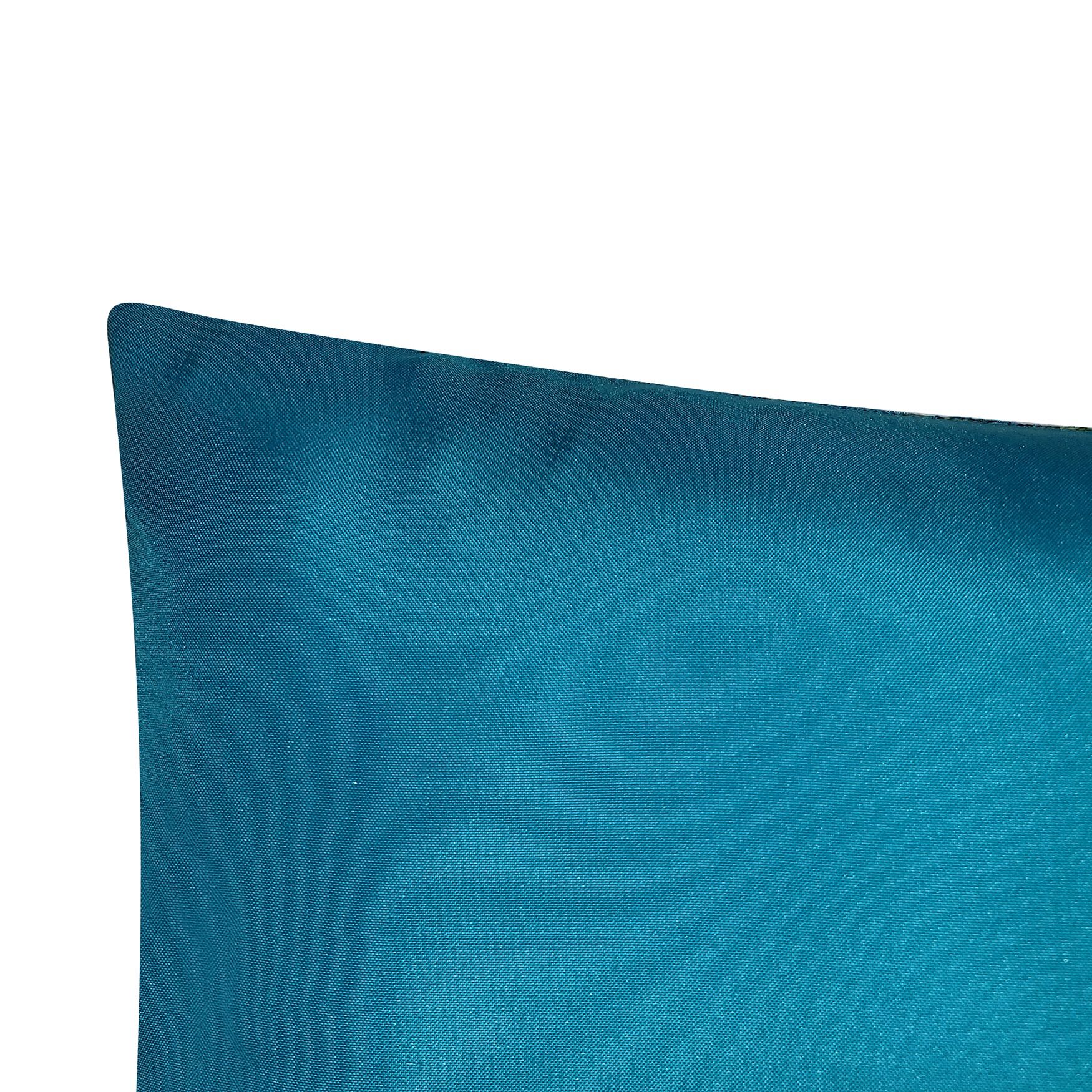 Edie @ Home Indoor/Outdoor Ombre Bias Crewel Embroidered Stripe Decorative Throw Pillow 12X24, Aqua Multi, , alternate image number 3