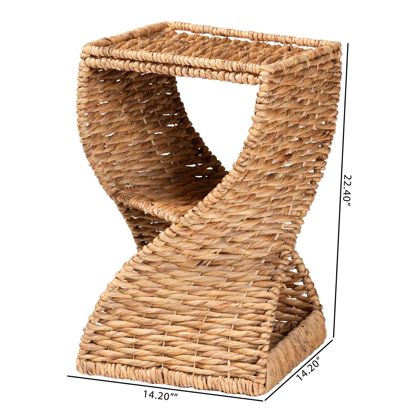 Pelleas Modern Bohemian Natural Brown Seagrass and Wood End Table, , alternate image number 13