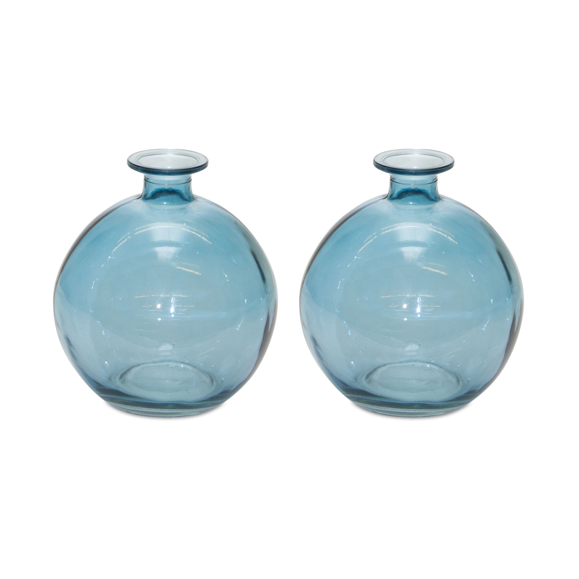 Vase (Set of 2) 5.5 inchesH Glass, BLUE, hi-res image number 0