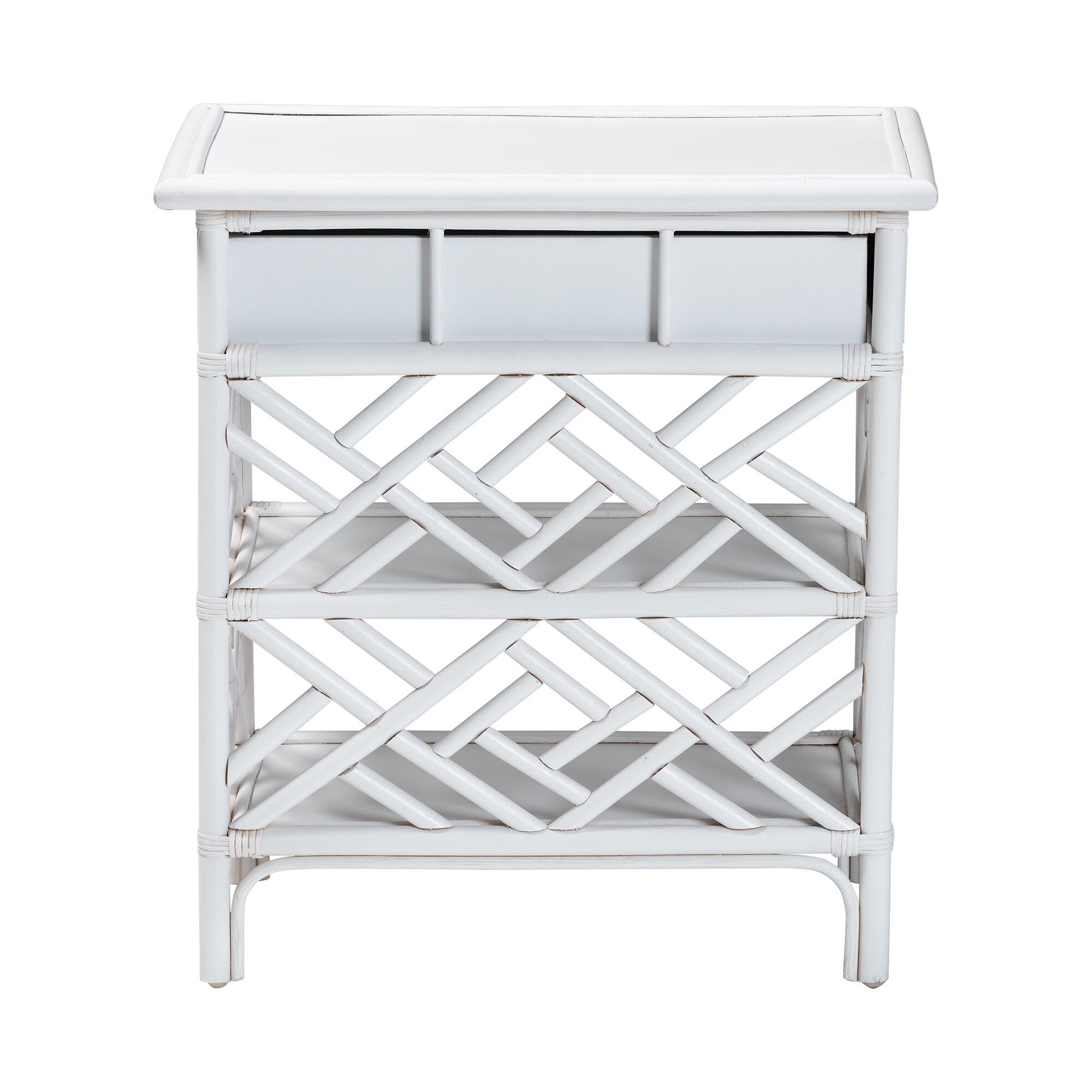 Tiaret Natural Rattan Nightstand, White, WHITE, alternate image number 5
