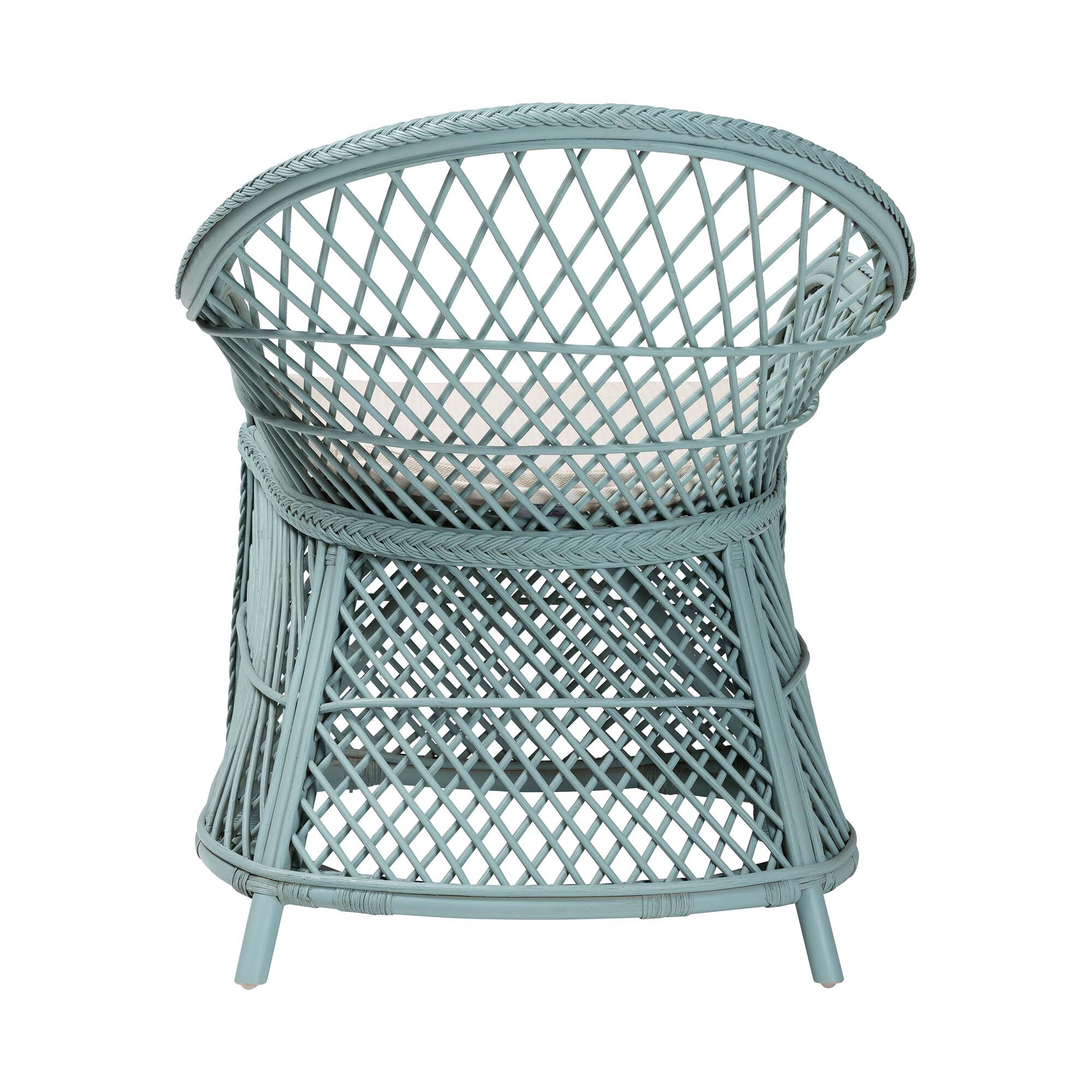 Casilda Bohemian Light Blue Braided Rattan Arm Chair, PASTEL, alternate image number 4