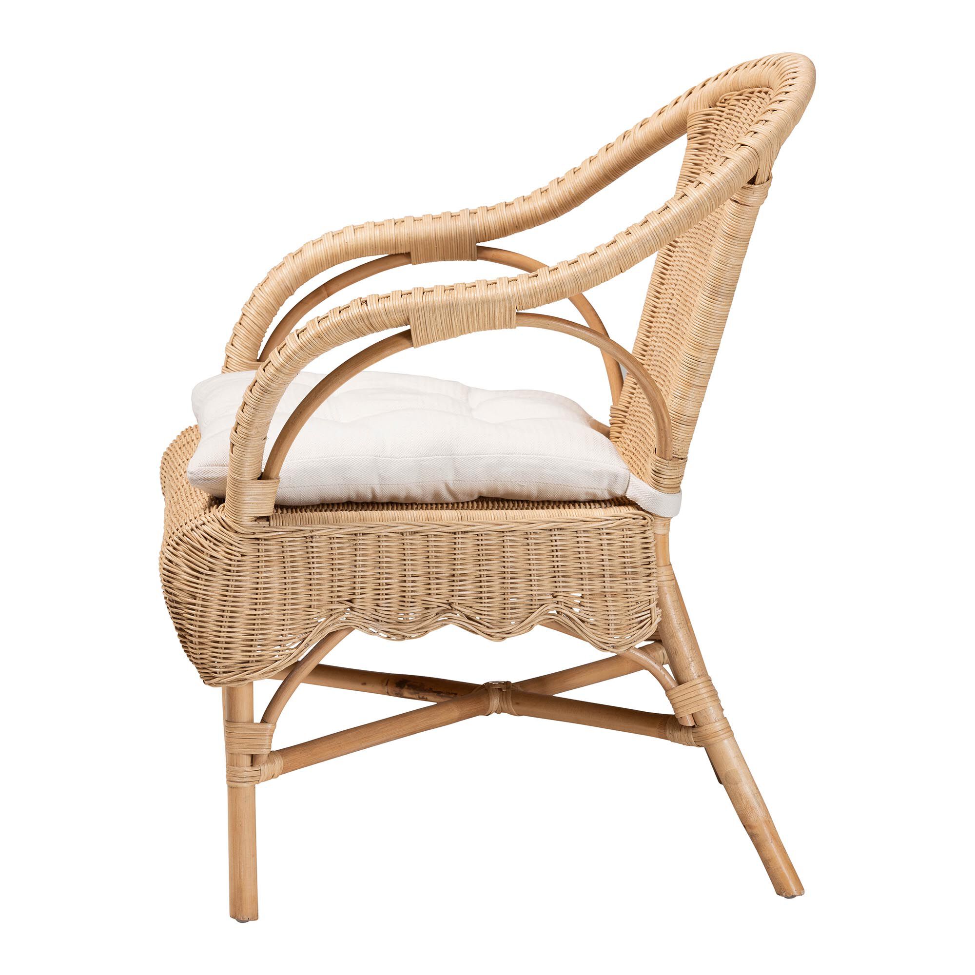 Reinu Natural Rattan Dining Chair, NATURAL, alternate image number 3