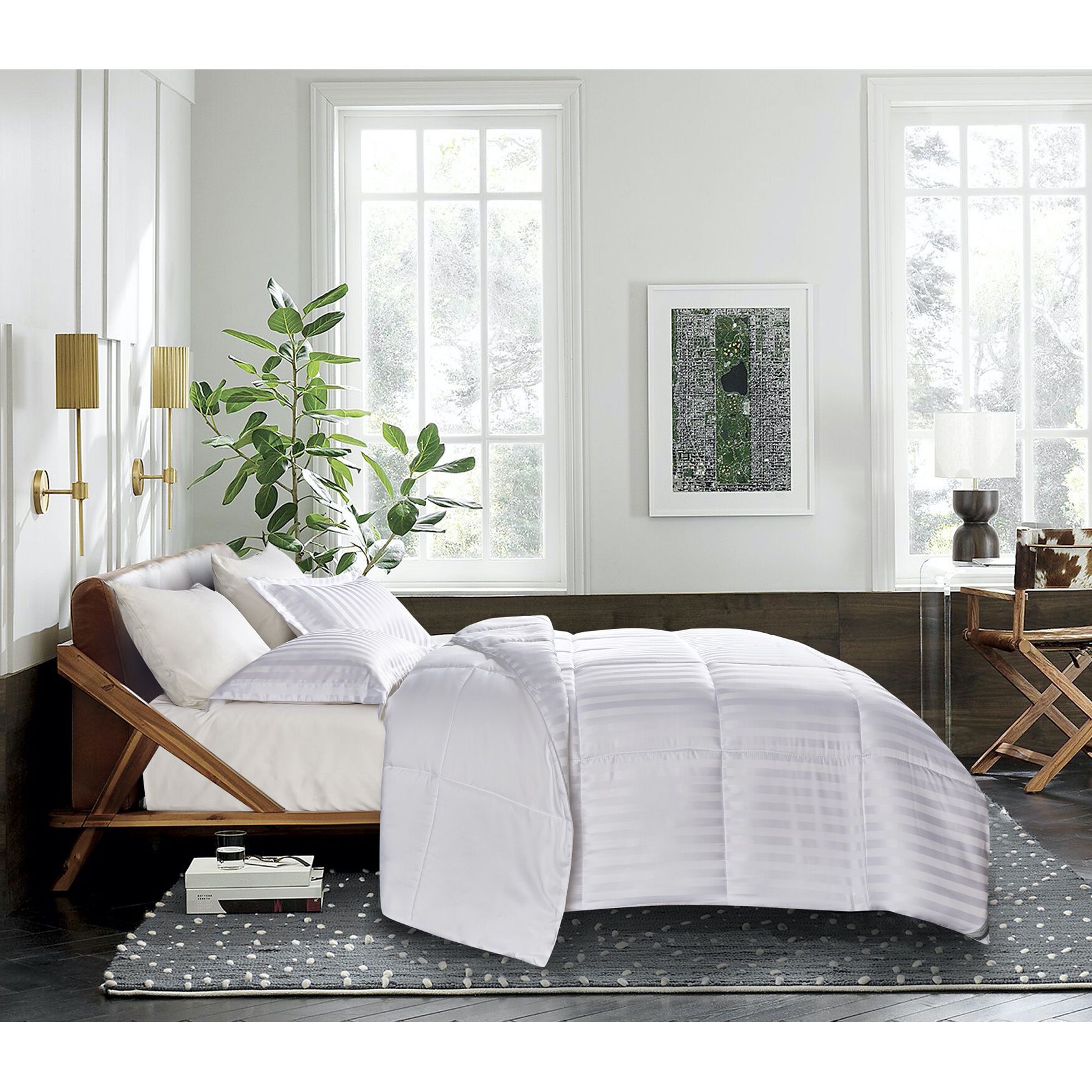 Kathy Ireland 3-Pc. Reversible Down Alternative Comforter, White Beding, , alternate image number 2