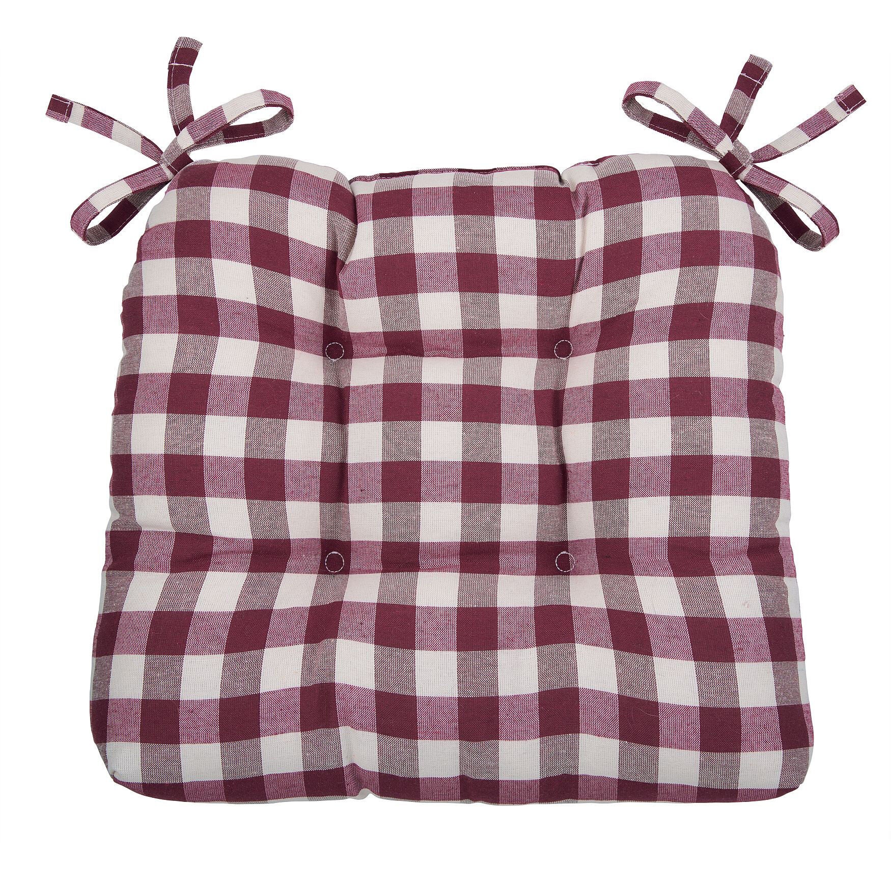 Buffalo Check Tufted Chair Seat Cushions Set of Two, , on-hover image number 1