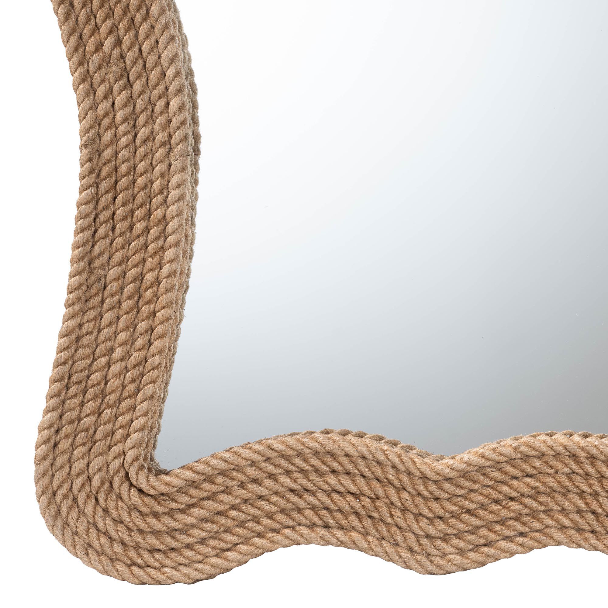 Quiana Coastal Woven Rope Accent Wall Mirror, BROWN, alternate image number 2