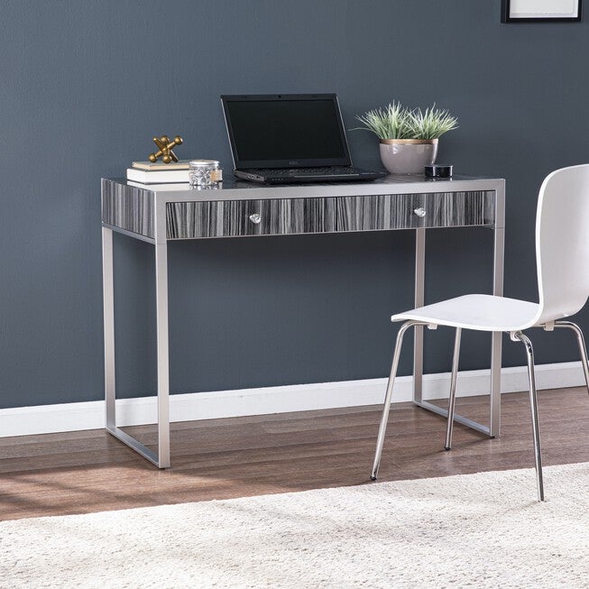 Harpsden Modern Writing Desk, SILVER, hi-res image number 0