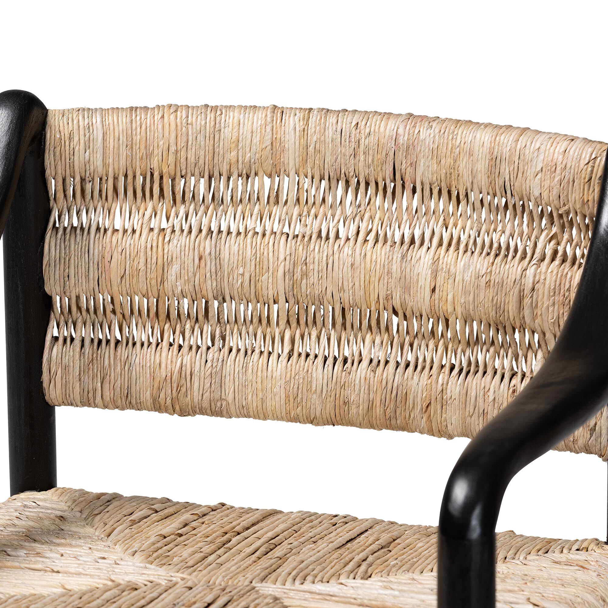 Onda Handwoven Seagrass Dining Chair, BLACK, alternate image number 5