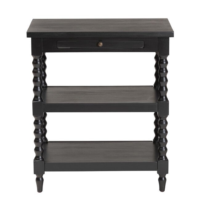 Imogene Retro-Modern Black Wood End Table, , alternate image number 2