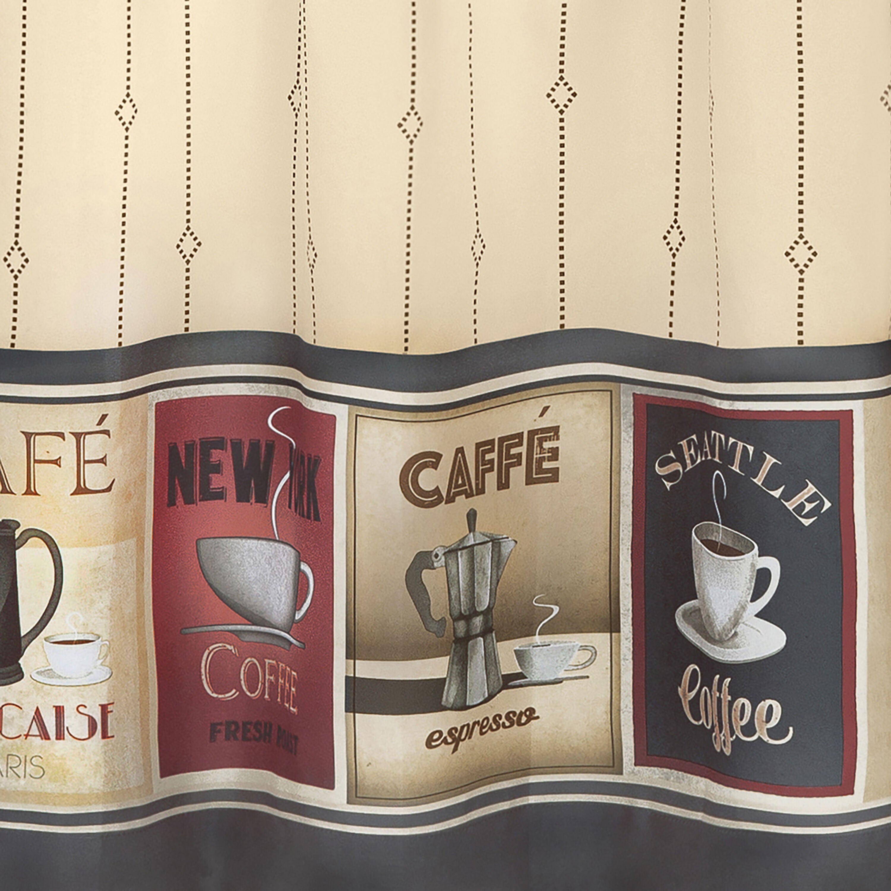 Cozy Caf&eacute; Printed Tier & Valance Set, TAN, alternate image number 5