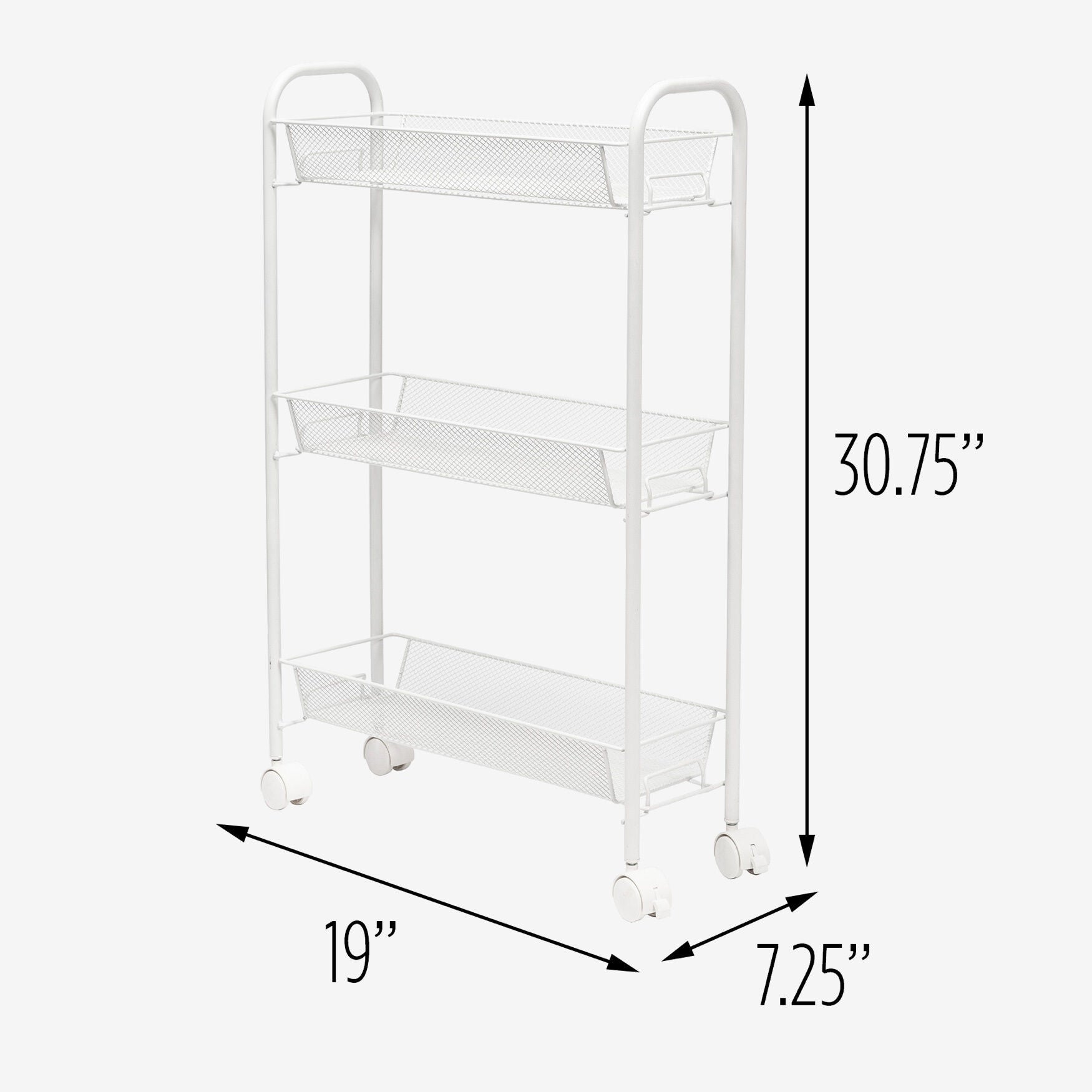 3-Basket Slim Rolling Wire Cart, , alternate image number 3